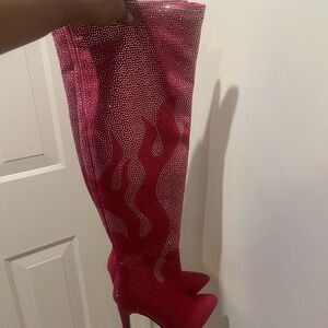 PINK RHINESTONE BOOTS FASHION NOVA